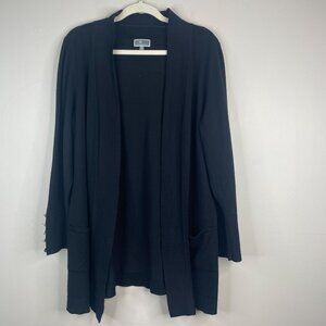 JM Collections Sweater XLarge Open Front Cardigan Button Detail Career Business